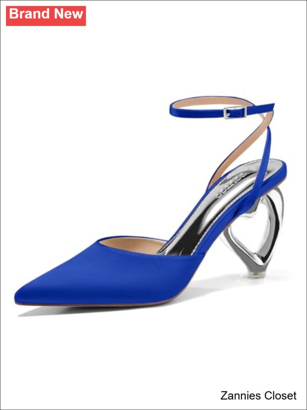 ✨ Kitten Heels Heart Shaped Heel Satin Pointed Toe Ankle Strap Pumps Wedding